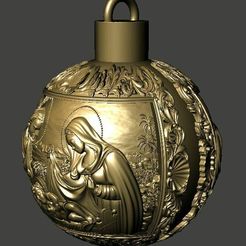 scene1.jpg Fichier STL Ornement de Noël Josef Maria et l'enfant Jésus・Objet imprimable en 3D à télécharger