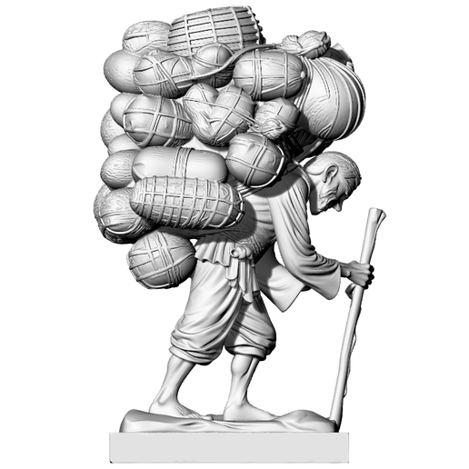 Old Worker Sculpture - Escultura Trabajador Anciano - Sculpture Vieil Ouvrier - تمثال عامل مسن
