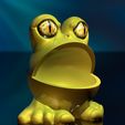 Frog-Man-Yellow.jpg Thread-eater table waste garbage can, storage frog