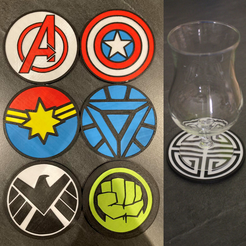 Sans-titre23.png Fichier STL 6 Coaster Marvel MCU Logo・Design pour imprimante 3D à télécharger