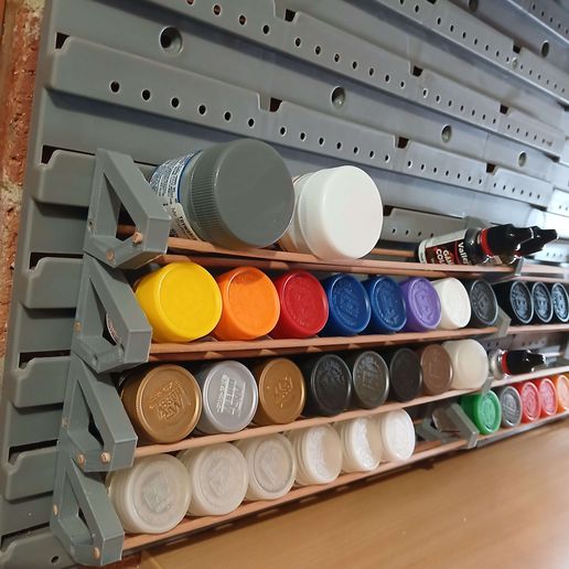 Slatwall paint rack for Tamiya & Mr Color paints