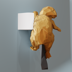 beaver-wall-pplanter-low-poly-2.png beaver wall hanging low poly planter cactus pot succulent flower vase STL