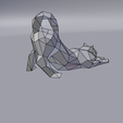 08.png Stretching cat low poly
