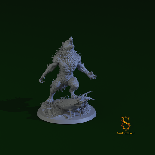LunarFang Mooncaller – LunarFang Series Dark Fantasy Miniature STL (Presupported)