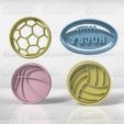 SET-PELOTAS-6-CM.jpg Set of Balls x 4u - Volleyball Rugby Soccer Basketball