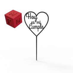 hoy-es-mi-cumple.jpg Archivo STL Hoy es mi cumple Cake Topper・Objeto imprimible en 3D para descargar