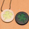 DSC_0419.jpg Free STL file Shamrock 4-leaf clover coin or pendant・3D print design to download