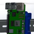 ISO.jpg Customizable 3D Printed Vertical DIN Rail Mount for Raspberry Pi 5 - Secure and Space-Efficient Solution