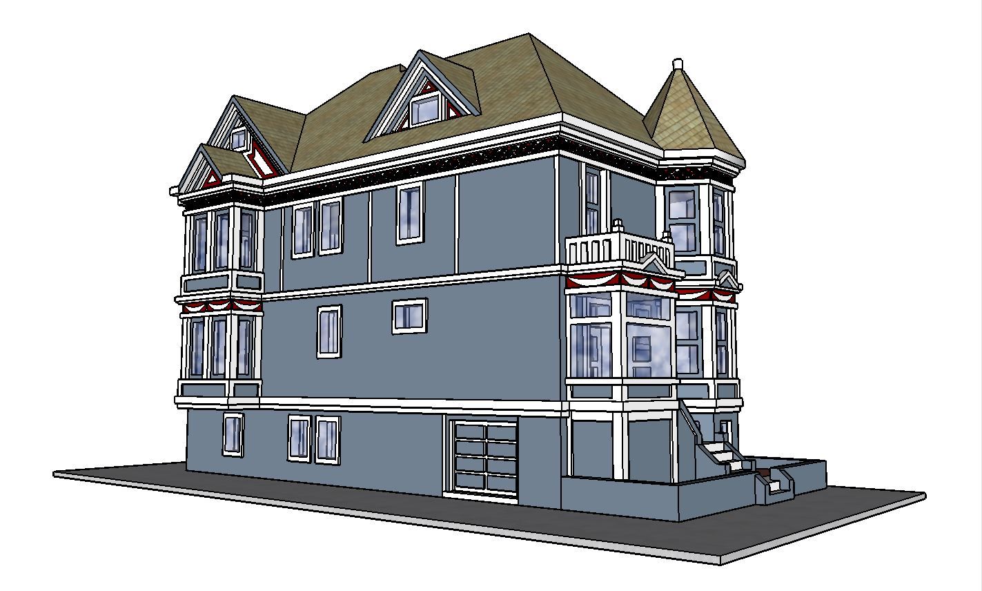 7th Painted Lady Scenic 5.JPG 3D file PREMIUM N Scale San Francisco Victorian Painted Lady - Kavanaugh House・3D printing template to download, MFouillard