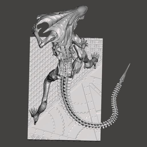 Download Stl File Queen Alien Xenomorph Dynamic Pose Aliens Fireteam Elite Stl For 3d Printing 