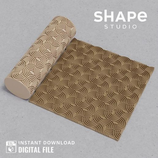 Boho6_6.jpg Boho VI Texture | 2 versions of the same design | Polymer clay Seamless texture roller | Digital STL file | Clay texture