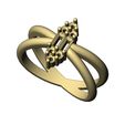Cross-shank-Bag-cluster-size6-7-8-06.jpg Fichier STL Bague à queue croisée avec baguette et grappes de diamants tailles US 6 7 8 Modèle d'impression 3D・Objet pour impression 3D à télécharger