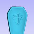292452521_1172311553350733_5471059297111417228_n.jpg Coffin with Cross solid Relief for vacuum Forming, Silicone mold making, soaps, Bath Bomb Molds ect.