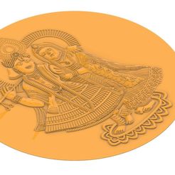 GFDR.jpg STL file RADHA KRISHNA COIN RELIEF DESIGN・Template to download and 3D print, Narendra555