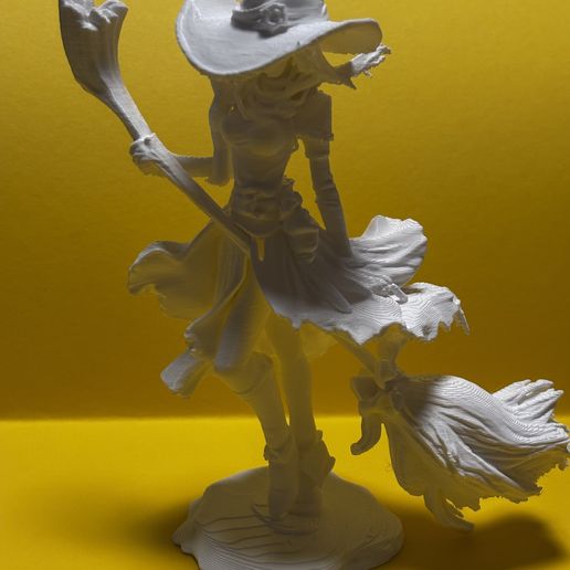 Anime Witch with a Broom — Slender Halloween Statue
