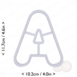 letter_a~4.25in-cm-inch-top.png Letter A Cookie Cutter 4.25in / 10.8cm