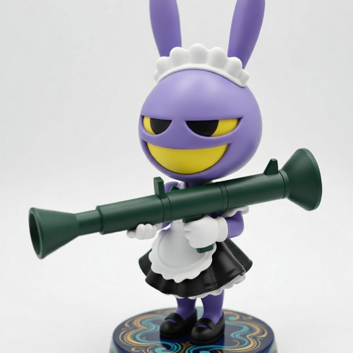 Jax in a maid costume with a residence