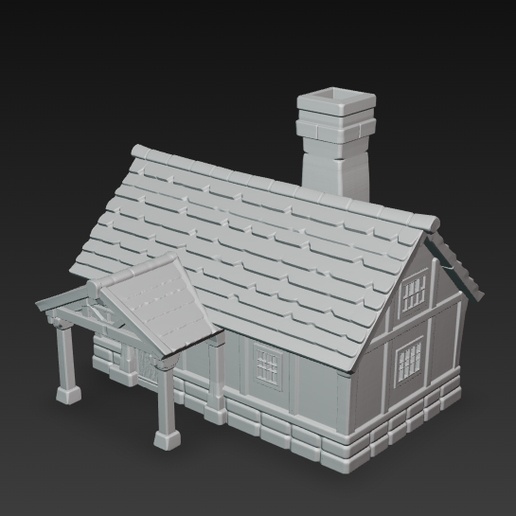b254.png1.png Rustikale mittelalterliche Steinhütte Miniatur 3D Printable STL