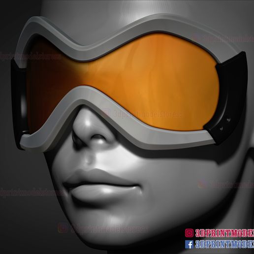 Overwatch_OW_Tracer_Lena_Oxton_Goggle_3d_print_model_02.jpg 3D file Overwatch Tracer Lena Oxton Goggle Cosplay Eyes Mask・3D printable model to download, 3DPrintModelStoreSS