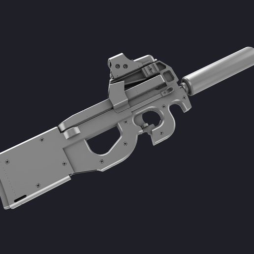 🔫 FN P90 (EOTech 551 / Supressor) 3D MODEL・ 3D File for 3D
