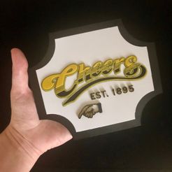 Cheers-Holding-Pic.jpg "Cheers" TV Show 3D Printed Bar Sign - Two Sizes Available (235mm & 165mm Wide)