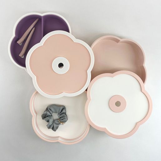 printable_objects_ume_containers_L40_07.jpg Contenedores Apilables Flor de Cerezo Con Tapa y Separadores