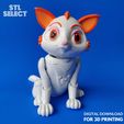 Cat-STL-File-For-3D-Printing5.jpg Cute Cat 3D Print STL File - Animal Articulated Flexi Model With Print In Place