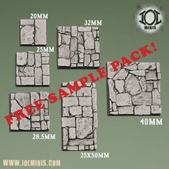 Samplepack_Render_Samplepack.jpg Fichier 3D gratuit Bases carrées en pierre de taille Échantillon GRATUIT・Modèle pour impression 3D à télécharger
