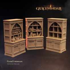 Gracewindale-Gatehouse-Bookcase-bookcase-render.jpg STL file Gatehouse - Bookcase・3D printing idea to download