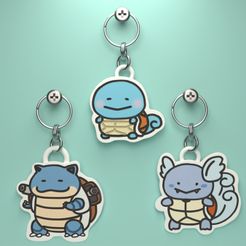 chibi-squirtle-line-render.jpg POKEMON CHIBI SQUIRTLE, WARTORTLE AND BLASTOISE KEYCHAIN (EASY PRINT NO SUPPORTS)