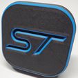 blue_front.jpg ST Logo Trailer Hitch Cover for Ford Explorer