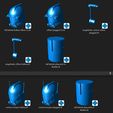 parts.jpg Custom OC no cloth Snow Clone helmets for sixth scale figures