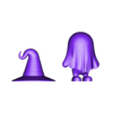 ghost.obj 3D model of a Ghost in a hat and cape