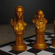4.png Wednesday Figure Chess Set - Netflix Wednesday Character 3D print model