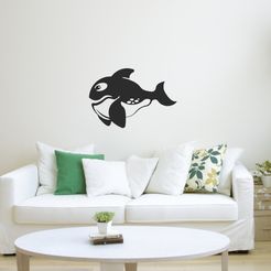 dis.jpg Cartoon Whale - Wall Art Decor
