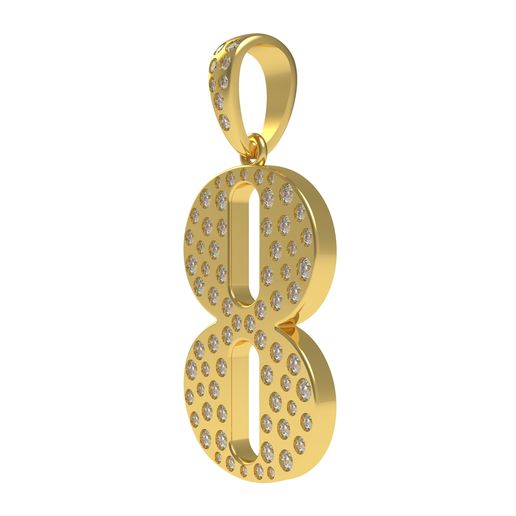 05.jpg Letter 8 Flush Setting Diamond Pendant
