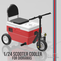 1a.png Fichier STL Scooter électrique réfrigérant à l'échelle 1/24ème pour dioramas・Modèle pour impression 3D à télécharger