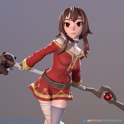 Megumin_Main_Render_018.jpg Megumin. Multiple Versions, 3D Print STL