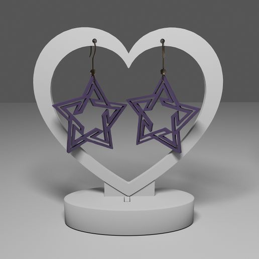 Mandala earrings 100 - Star 3D model