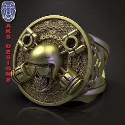 Biker_skull_v7_ring_a1.jpg Download file Biker skull v7 Pendant jewelry • 3D printing model, AKS-Designs