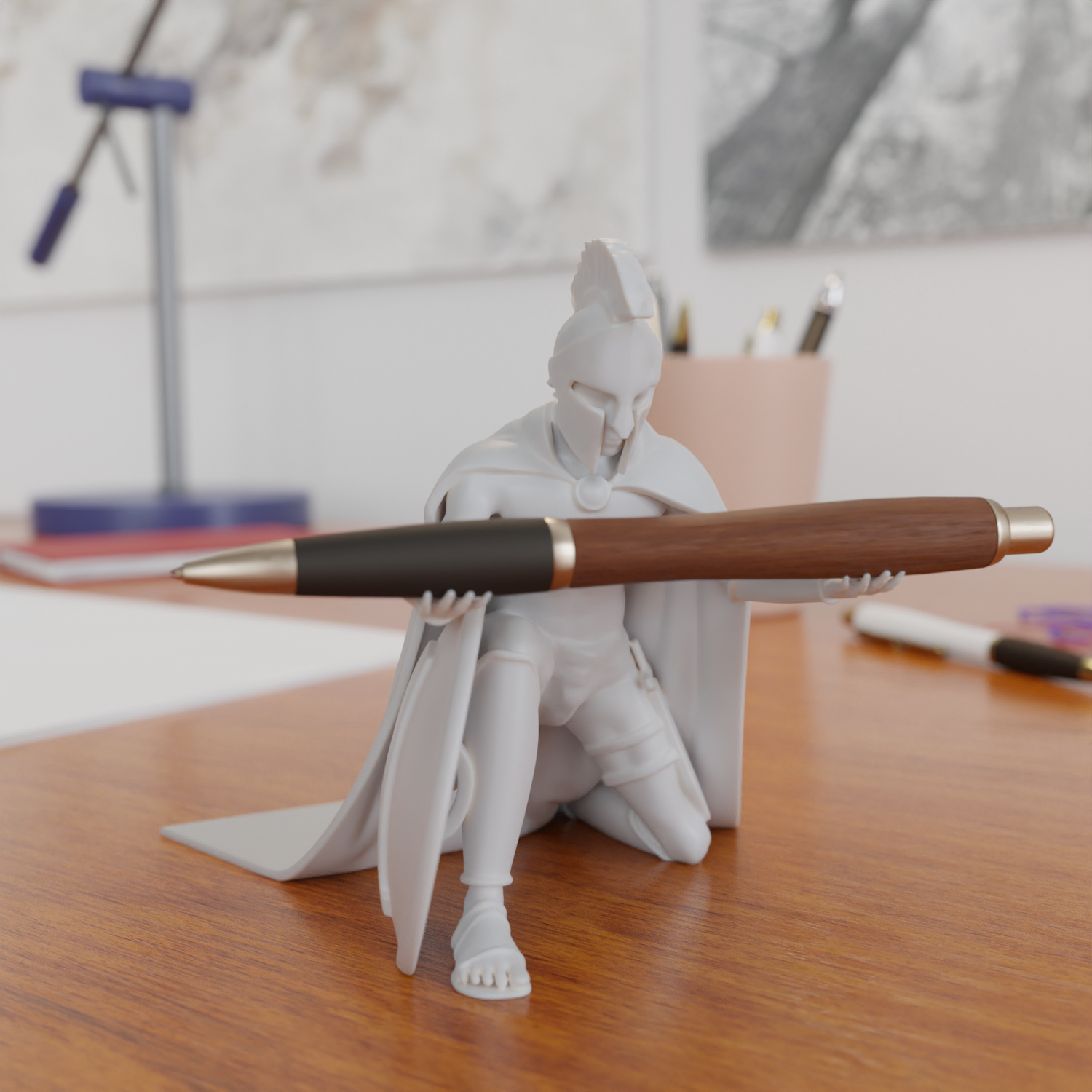 4.png STL file Spartan Soldier Pen Holder・3D printing template to download, nowprint3d