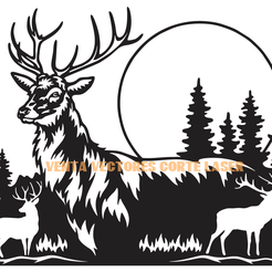 CIERVO.png LANDSCAPE WITH DEER AND FOREST DECORATION WALL ART - 3D PRINTING AND LASER CUTTING