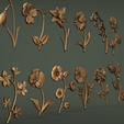 untitled.1004.png Birth Month Flowers Set Bas Relief 3D Model