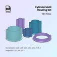 Cylinder-Mold-Housing-Set-104.jpg Cylinder Mold Housing | 2 Part Master, Make Your Own Silicone Moulds, 104 sizes
