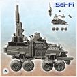 3.jpg Large eight-wheeled pick-up with missile launcher and artillery gun (3) - Future Sci-Fi SF Post apocalyptic Tabletop Scifi