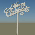 MerryChristmasCakeTopper2.png Merry Christmas Cake Topper - Elevate Your Celebrations with Festive Elegance!
