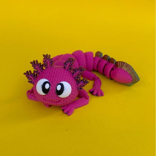 Crochet-Axolotl-And-Egg-Box.jpg Crochet Axolotl & Egg Box Bundle, Articulated Flexi, Print In Place, No Support
