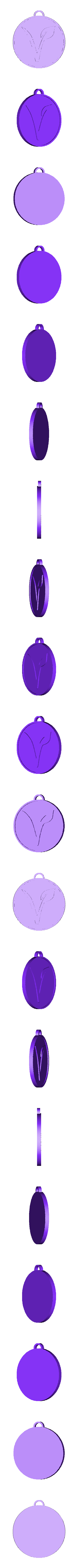 Vegan Keychain v1.stl Vegan/Vegetarian logo Keychain