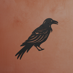 Crow-2.png Fichier STL Art mural du corbeau・Objet imprimable en 3D à télécharger