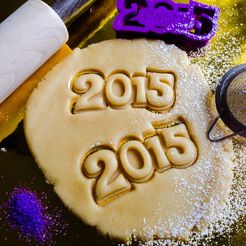 2016_model_22.jpg Datei STL New Year 2015 Cookie Cutter herunterladen • Modell für den 3D-Druck, OogiMe